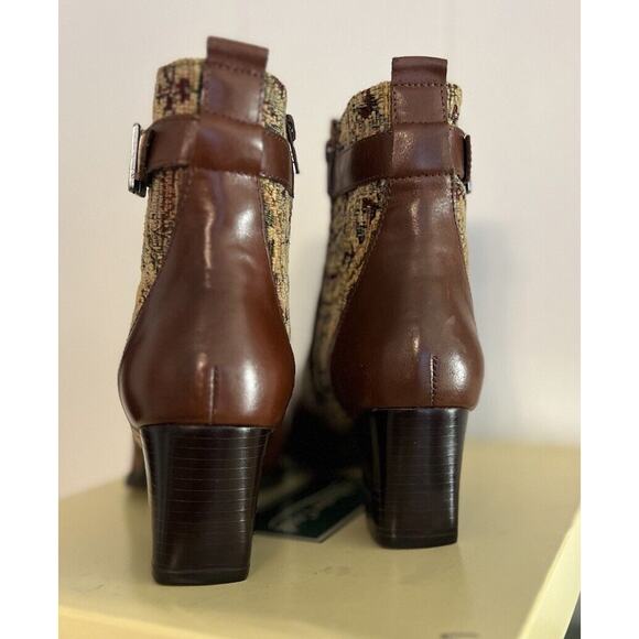 Coldwater Creek Tapestry Leather Ankle Boots Size 7.5 New - Picture 5 of 9